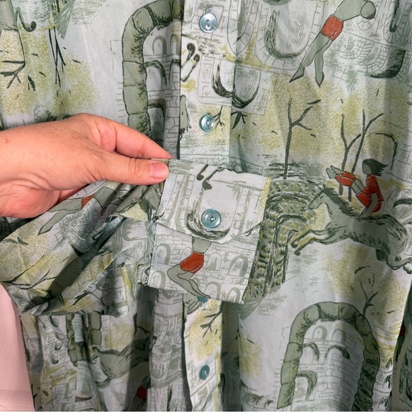 Vintage Cellini Collection sz M shirt, big collar and cuffs, 1970s/80s, disco - Picture 7 of 9